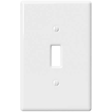 AMERELLE Metro White 1 gang Stamped Steel Toggle Wall Plate 3000TW